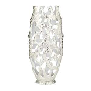 Elegante florero de aluminio plateado ligero y resistente para la decoración de eventos del hogar de la Oficina moderno para ajustes contemporáneos tradicionales - Product Image 1