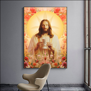 Retrato <span class=keywords><strong>de</strong></span> Jesús cristianismo decoración pintura sobre lienzo arte mural moderno religión artes LED pinturas <span class=keywords><strong>de</strong></span> diamantes - Product Image 4