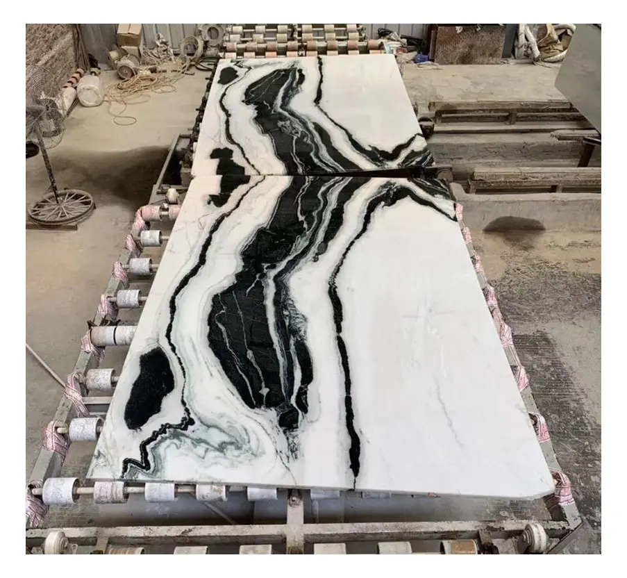 Proyecto de hotel profesional Natural Black y Panda White Bookmatched Marble Stone