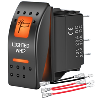 Interrupteur à bascule Whip Lights pour Polaris Ranger RZR, treuil, UTV, bateau, marine, voiture, 5 broches, laser, 12 V CC, interrupteur à bascule intégré avec câble