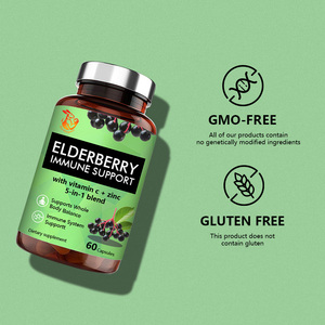 Factory Wholesale Elderberry Capsules with Elderberry Fruit Extract Garlic Bulb Extract Dietary Capsules Help Build <b>Your</b> Immunit - Product Image 2