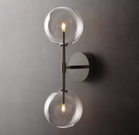 Postmoderne Double Globe Rond Hôtel Décoration Intérieure Verre Led Appliques Intérieur Salon Chevet Mur Éclairage