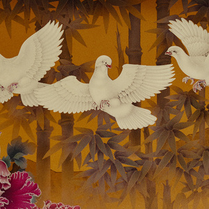 Peony Dove Ensemble <span class=keywords><strong>de</strong></span> <span class=keywords><strong>peinture</strong></span> chinoise personnalisable <span class=keywords><strong>en</strong></span> métal et bambou, artisanat d'art <span class=keywords><strong>de</strong></span> bureau, pour enseignant et dirigeant, symbole <span class=keywords><strong>de</strong></span> paix et <span class=keywords><strong>de</strong></span> réussite - Product Image 6
