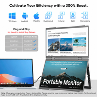 Moniteur portable ultra-fin 14 pouces 1920x1200 IPS, écran LCD, interface Type C, extension d'écran triple pour ordinateur portable, compatible Mac et Windows