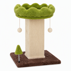 <span class=keywords><strong>Tiragraffi</strong></span> per Gatti a Forma di <span class=keywords><strong>Albero</strong></span> con Cuccia a Baldacchino, Palo in Sisal, Giocattolo a Molla, Base in Peluche e Tavola in Legno per Gatti da Interno - Product Image 1