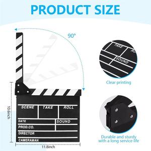 <span class=keywords><strong>Film</strong></span> <span class=keywords><strong>Film</strong></span> Clapboard Hollywood Wooden-Clapper Board Directors avec stylo effaçable Black <span class=keywords><strong>Clap</strong></span> Board 10.5X11.7 Inches (Noir) - Product Image 3
