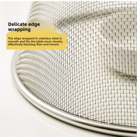 Couvre-plat rond en acier inoxydable, couvre-table domestique anti-insectes et anti-poussière, couvre-aliments haute sécurité