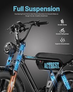 <span class=keywords><strong>Vélo</strong></span> <span class=keywords><strong>électrique</strong></span> de gravier ACTBEST Striker Vintage 750w 20 pouces à <span class=keywords><strong>assistance</strong></span> au pédalage et double suspension - Product Image 6