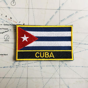 Parches Bordados de la Bandera Nacional de <span class=keywords><strong>CUBA</strong></span>, Insignia en Forma de Escudo y Pin Cuadrado, Juego de un Par para Decorar Mochilas, Brazaletes de Tela y Regalos - Product Image 3