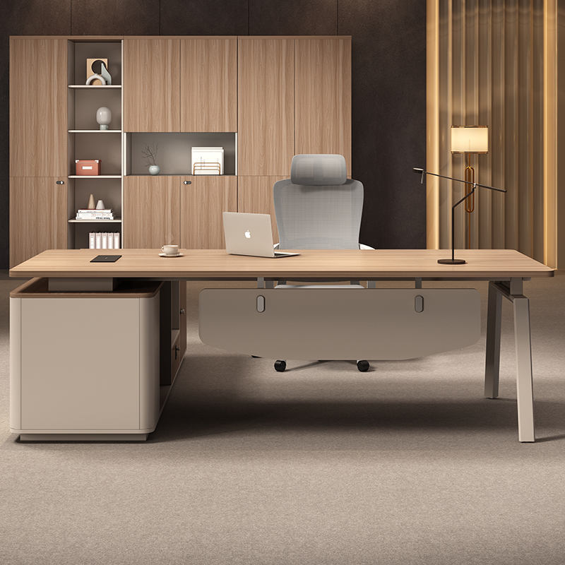 desk light oak cream beige executive
