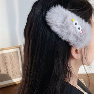 Barrettes à cheveux coréennes mignonnes en peluche en forme de <span class=keywords><strong>crabe</strong></span> pour femmes, accessoires capillaires en métal avec grandes yeux, épingles et pinces à cheveux - Product Image 4