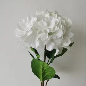 बिक्री के लिए उच्च गुणवत्ता वाले लंबे तने वाले सफेद कृत्रिम फूल हाइड्रेंजिया