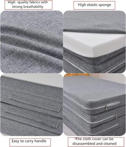 Colchón plegable chino 4, esponja de alta elasticidad con asa, cubierta lavable, <span class=keywords><strong>cama</strong></span> de <span class=keywords><strong>suelo</strong></span> adecuada moderadamente apretada para uso en viajes - Product Image 3