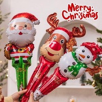 Ballons en aluminium de Noël à bas prix, motif Père Noël et canne à sucre, décorations de fête, cadeaux promotionnels pour la vente de rue
