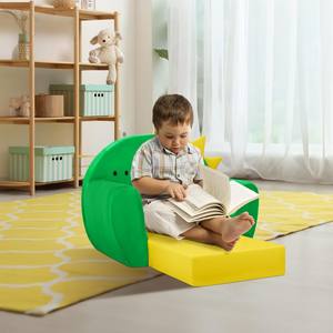 Canapé-lit <span class=keywords><strong>pliable</strong></span> pour enfants en forme de dinosaure, fauteuil en éponge douce 2-en-1, convertible en chaise longue pour la chambre d'enfant, filles et garçons - Product Image 3