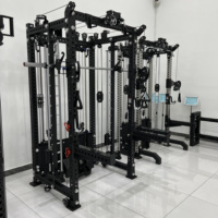 Rack de Potencia Multifunción con Máquina Smith y Poleas Independientes de Alta y Baja Resistencia, Equipo de Entrenamiento de Cuerpo Completo para Uso Comercial y Doméstico