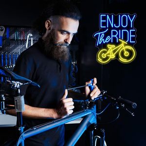 Enjoy The Ride Letreros Neon LED indoor hanging ambient light shop <b>sign</b> wall decoration light entrance indicator light 5V 12V - Product Image 5