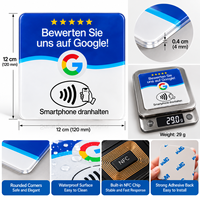 Plaque NFC intelligente pour avis Google en Allemagne – Évaluateur sans contact pour restaurants et hôtels