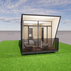 Cabaña Prefabricada Minimalista de 1 Recámara y 1 Baño para Alquiler en Airbnb |   Cabaña Modular con Techo Mono-Pitch y Balcón - Product Image 2