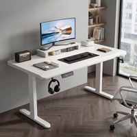 Bureau électrique à hauteur réglable en bois massif OEM 1600*600mm à moteur unique, bureau d'ordinateur intelligent, poste de travail pour la maison, le bureau et l'e-sport
