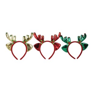Bandeau assorti en métal avec oreilles et cornes de renne 20x20cm - Product Image 1