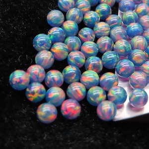 Perle di Opale Sintetico Multicolore all'Ingrosso, Rotonde, con Foro Intero/Mezzo/Assente, Perle di Opale Creato in Laboratorio per Gioielli - Product Image 1