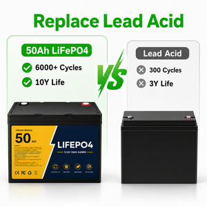 Batterie solaire à décharge profonde 12,8 V 50 Ah LiFePO4 au lithium pour système d'énergie solaire et stockage d'énergie - Product Image 6