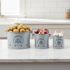 BX Kitchen Organizers, <strong>Potato</strong> Canister Set, Metal Fruit Pot Vegetable Basket Onion Garlic <strong>Containers</strong> - Product Image 4