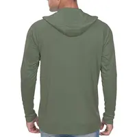 Camisetas con capucha de manga larga para hombre, camisa masculina ligera de secado rápido, logo personalizado, 100% poliéster, alta calidad, upf50
