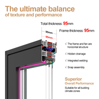 Ventanas Corredizas de Triple Vidrio con Aislamiento Térmico y Acústico Modernas de Aleación de Aluminio, Plegables de Acero Inoxidable para Hotel
