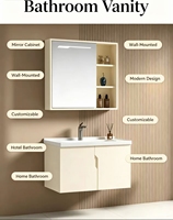 Meuble de salle de bain et armoire murale de cuisine sur mesure avec miroir LED, style direct usine, OEM ODM