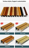 Système de plafond suspendu tendance en forme de U, placage bois, faux plafond en aluminium pour cuisine décorative