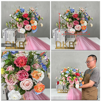 Usine de fleurs artificielles DKB, fleurs artificielles personnalisées de couleurs mélangées, boule de fleurs de 30 cm pour la décoration d'événements de mariage