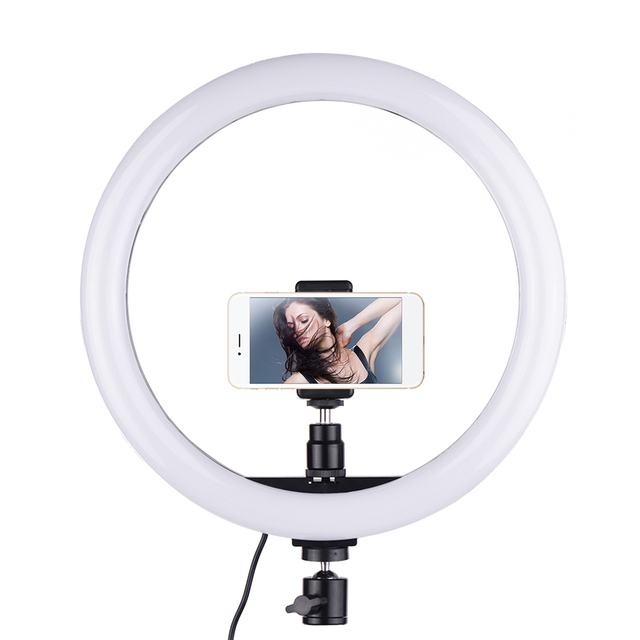 AL-360 Ring Light 14 Inch Circular LED Light Ring Including Mirror Dimmable Ring Light with Stand Tripod
