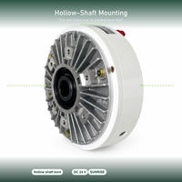 Rem Serbuk Magnetik PBO Poros Berongga Berpendingin Udara Sirip Radial DC 24V Desain Kompak Kontrol Tegangan