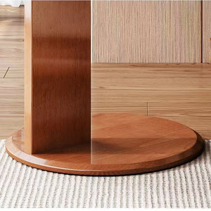 Modern Luxury Small Round Coffee <strong>Table</strong>, Solid Wood Oak <strong>Side</strong> <strong>Table</strong> with New Rock Slab, Durable for Living Room &amp; Bedroom - Product Image 6