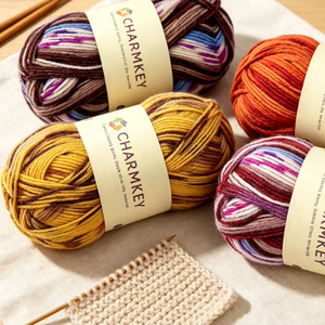 Prix d'usine, 100g de fil teint en <span class=keywords><strong>laine</strong></span> mélangée pour le tricot et la couture - Product Image 1