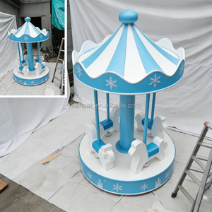 Giostra a Tema Frozen Bianco e <span class=keywords><strong>Blu</strong></span> per Bambini, da Interno/Esterno, con Gioco Morbido Rotante, per Feste e Centri Commerciali - Product Image 6