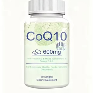 Vente en gros de 60 capsules molles de 600 mg de CoQ10 Ubiquinol, complément antioxydant pour adultes avec vitamine E, oméga-3/oméga-6/oméga-9, biologique - Product Image 1