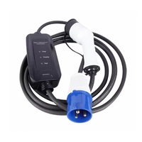 Adaptateur de prise personnalisé Mode 2 IEC62196-2 16A/32A Chargeur rapide portable pour véhicule électrique avec lampe de puissance