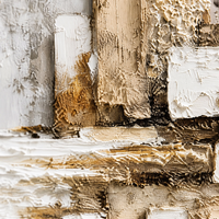 Grande peinture acrylique abstraite Wabi-sabi, géométrique neutre, faite à la main, en impasto, sur toile, décoration moderne pour bureau, encadrée