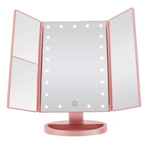 Magnification <b>Makeup</b> <b>Mirror</b> Led Tri-fold Lighted <b>Mirror</b> Vanity Cosmetic <b>Mirrors</b> With Light - Product Image 1