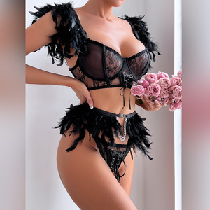 Ensemble de lingerie sexy pour femmes, dentelle sexy avec ensemble de lingerie, lingerie ouverte pour femmes japonaises matures, sous-vêtements sexy - Product Image 2