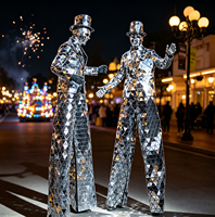 Costume de miroir réfléchissant pour homme, tenue de performance intégrale, idéal pour spectacles, festivals, fêtes et événements scéniques