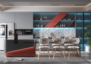 Set di mobili da <span class=keywords><strong>cucina</strong></span> <span class=keywords><strong>a</strong></span> forma di L bianco dotato di vetrine e funzioni di archiviazione intelligenti - Product Image 3