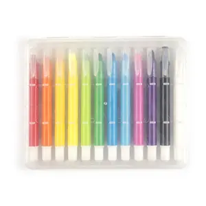 12 Colors Twist Non Bleeding Silky Crayon Neon Color Soft Gel Highlighter
