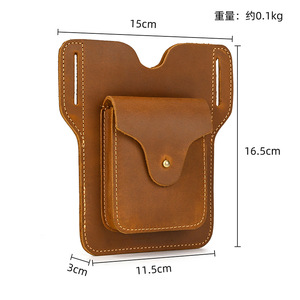 Người Đàn Ông Cổ Điển Của Da Chính Hãng Điện Thoại Eo Túi <span class=keywords><strong>Cross</strong></span>-Biên Giới Ngoài Trời Thể Thao Eo Túi Điên Ngựa Thiết Kế Vành Đai-mòn Thoải Mái - Product Image 2