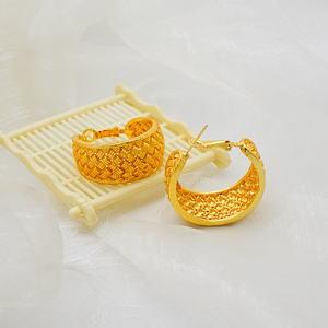 Gdjwri bj1500 dây vòng cổ Hoop bông tai vòng Bangle <span class=keywords><strong>4</strong></span> cái <span class=keywords><strong>Set</strong></span> bạc mạ vàng Phụ Nữ Phụ kiện trang sức bán buôn - Product Image 2