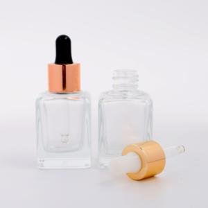 Vente flash : Petite bouteille compte-gouttes en verre vide pour huile essentielle, <span class=keywords><strong>parfum</strong></span>, 35 ml, carrée, transparente, cosmétique, nettoyant facial - Product Image 2