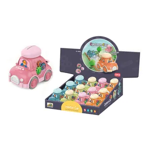 Mini carros de brinquedo pré-escolar, mini carros de brinquedo de desenho animado para táxi, veículo de inércia para bebê hc592905